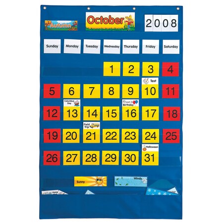 Lauri Bilingual, English/Spanish Calendar Pocket Chart, 25-1/2" x 38-1/4" 746